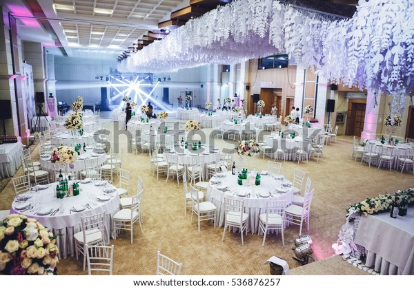 Look Above Large Restaurants Hall Prepared Stock Photo Edit Now