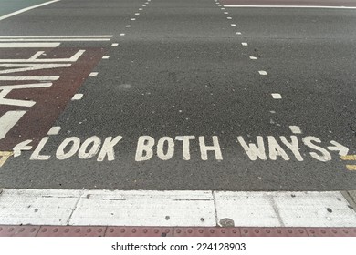 Look Both Ways Sign.