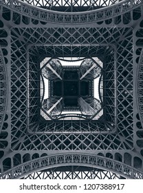 Look Up At The Eifel Tower In Paris