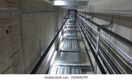 A Look In The Elevator Hoist Way