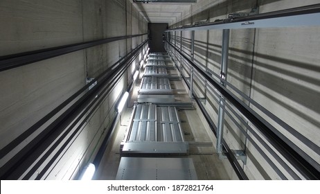 A Look In The Elevator Hoistway - Shutterstock ID 1872821764