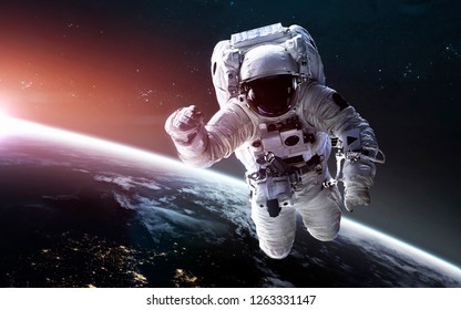 Look On Our Planet From Orbital International Space Station ISS, Astronaut At Spacewalk. Elements Of This Image Furnished By NASA