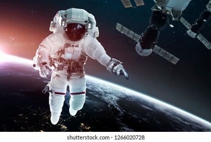 Look On Our Planet From Orbital International Space Station ISS, Astronaut At Spacewalk. Elements Of This Image Furnished By NASA