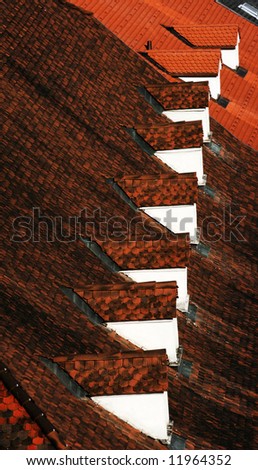 Similar – Image, Stock Photo long channel Rain gutter