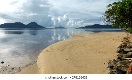 Looking Across Truk/Chuuk Lagoon From A Beach On Moen/Weno Island.