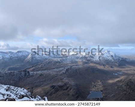 Looking at the Black Cuillin Mountain Range from the Summit of Bla Bheinn on the Isle of Skye in Scotland