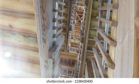 Looking up from the bottom of the tower