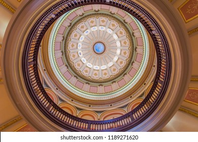 Looking Up At The California State Capitol Inner Dome, Sacramento, California