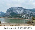 Looking at the Chief mountain from across the lake in Squamish 