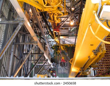 Looking down the derrick