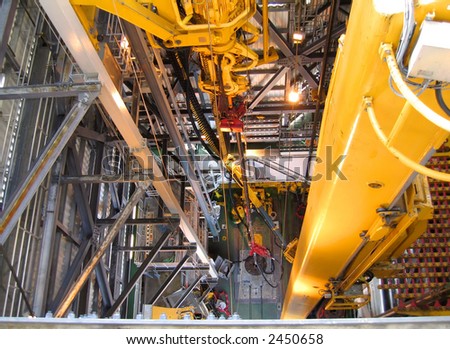 Looking down the derrick