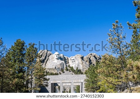 Looking down the entrance pathway to Mount Rushmore National Memorial.