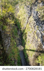 Looking down into Corrieshalloch Gorge