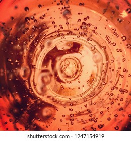 Looking Down Into A Glass Bubbly Rosé