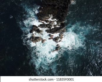 Looking down at the Ocean