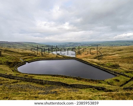 Looking down off the beautiful moors in Rossendale on a misty but otherwise stunning day. Overlooking Cowpe and Waterfoot.