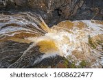 Looking Down on a Hidden Waterfall in Cascade River State Park in Minnesota