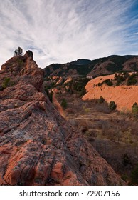 Looking Down On A Hiking Trail In Colorado Springs' Red Rock Canyon Open Space.