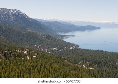 Looking Down On Incline Village & Lake Tahoe, Nevada