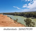Looking down on the Murray River from a cliff at Loxton in South Australia