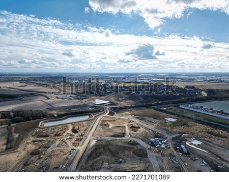 Looking down on the new building site near corby