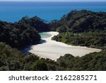 Looking down on one of the inlets on the Abel Tasman track