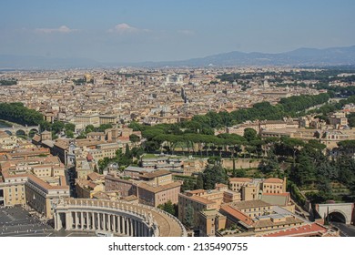 Looking Down Over Piazza San Pietro In Vatican City.Rome, Italy. June 2017