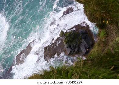 Looking Down Over Rocky Cliffs
