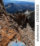 Looking down at a scramble from Electric Peak 