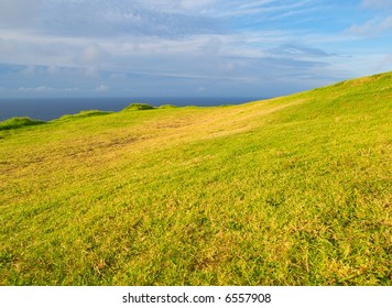 Looking down at the sea