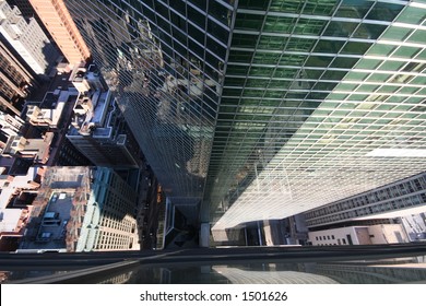 Looking Down From A Sky Scraper In New York City