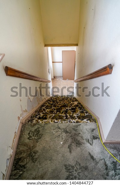 textured carpet on stairs