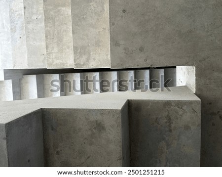 Looking down through the stair structure there's a gap about 20-25 cm. between each flight of the stair. The stair surface was well prepared for installing wooden stair in the following procedure.