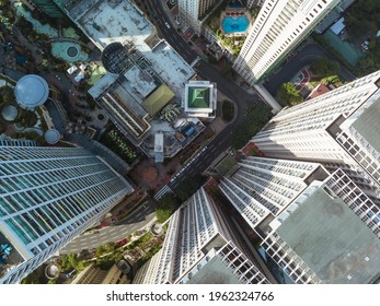 Looking Down At Upscale Condos Of Eastwood City, A Mixed-use Development Complex In Quezon City.