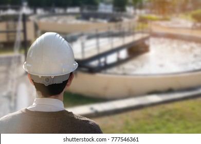 Looking at the future of engineers. Environmental and Safety Engineer.Sewage treatment plant designer. - Shutterstock ID 777546361