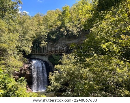 Looking Glass Falls waterfall in Pisgah National Forest in Asheville North Carolina