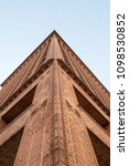 Looking up at the Guaranty Building (Prudential Building) designed in 1896. Clad in terracotta in Buffalo New York. Corner of building, looking up at building. 