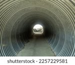 Looking into a culvert along the West Highland Way in Scotland 