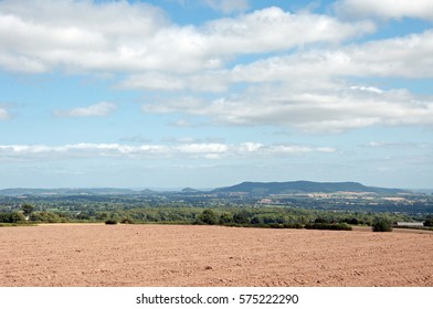 Looking Into Herefordshire, England, From A Summertime Field.