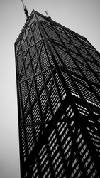 Looking Up At The John Hancock Tower In Chicago
