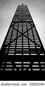 Looking Up At The John Hancock Tower In Chicago