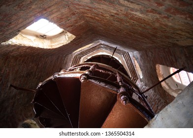 Looking up in a lighthouse staircase