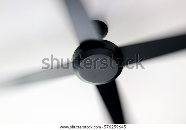 Looking Modern Sleek Black Ceiling Fan Stock Photo Edit Now