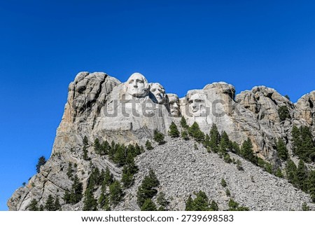 Looking up at Mount Rushmore from the courtyard viewpoint.