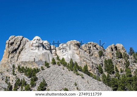 Looking up at Mount Rushmore from the courtyard viewpoint.