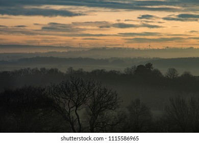 Looking From North To South Lanarkshire At Sunset