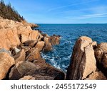 Looking out at the Atlantic Ocean at Bass Harbor, Maine