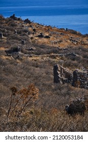 Looking Out Over Byzantine Ruins And Te Sea From Monemvasia