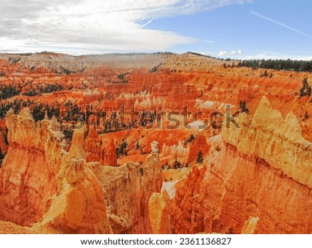 Looking out over the impressive Hoodoo filled Amphitheatre of Bryce Canyon, Utah, as seen from Sunrise Point