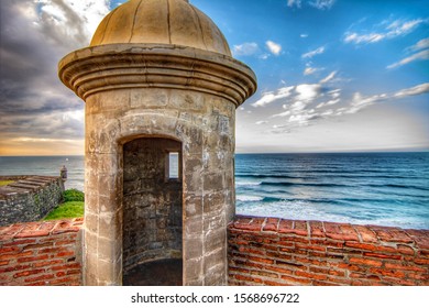 Looking out over the ocean from the San Cristobal tower in San Juan, Puerto Rico.